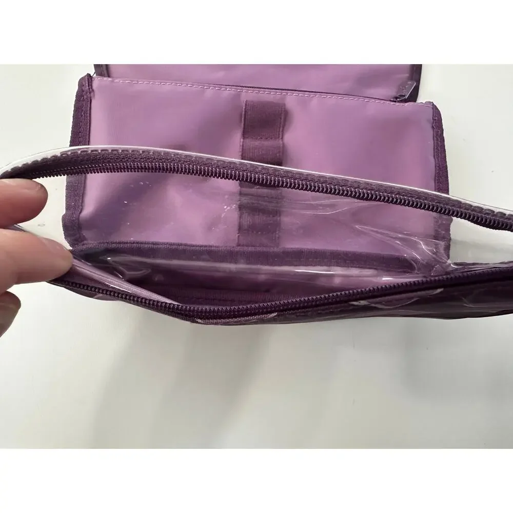 Thirty-One Purple Chevron Make-Up Bag with Mirror